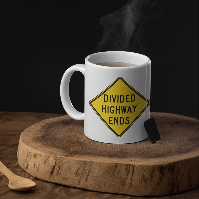 Divided Highway Ends Sign Coffee Mug (Creator Uploaded)