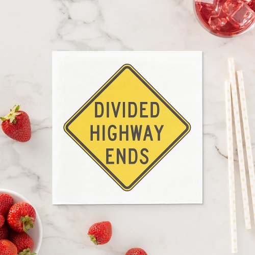 Divided Highway Ends Sign Napkins