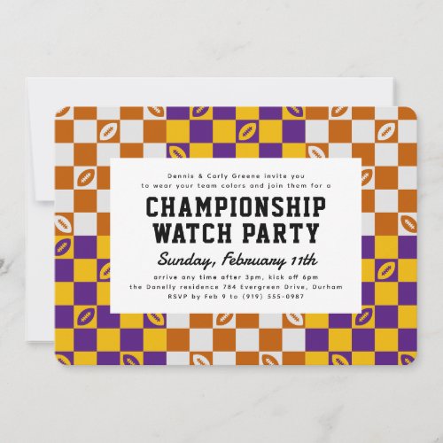 Divided House Football Game Watch Party Invitation