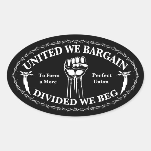 Divided We Beg Oval Sticker