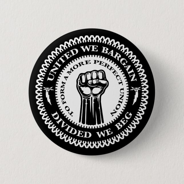 Divided We Beg Pinback Button (Front)