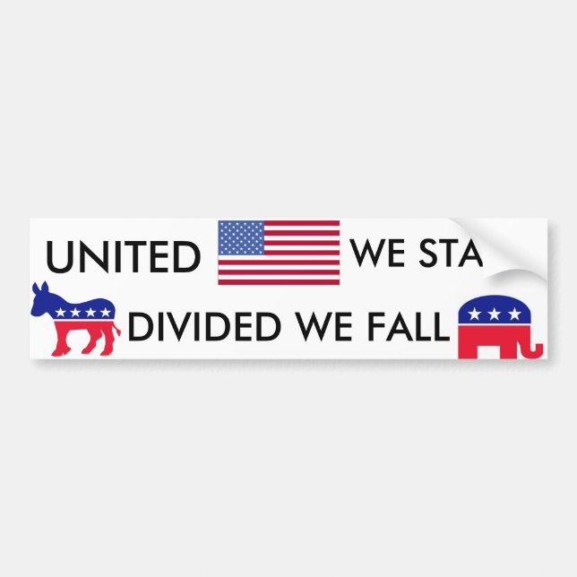 Divided we Fall Bumper Sticker (Front)