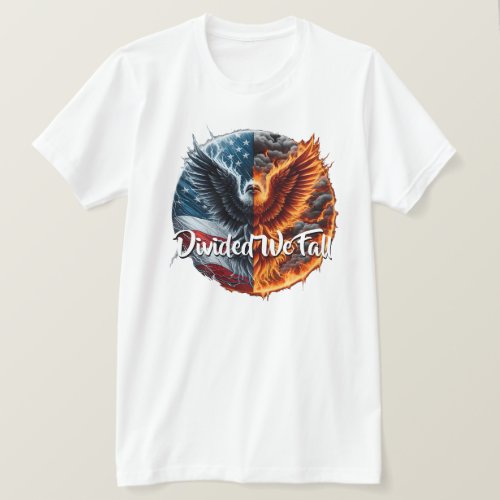 Divided We Fall USA Burning T_Shirt