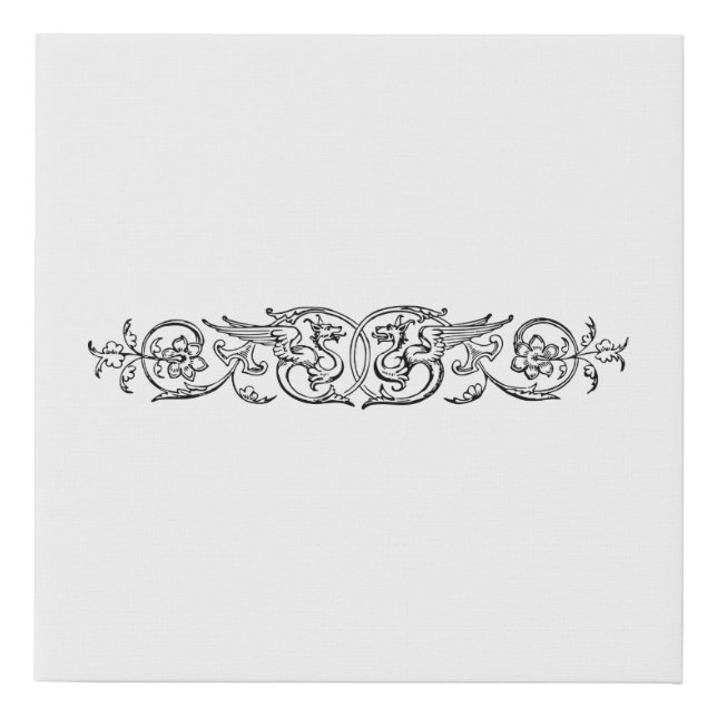 divider beautiful flowers separator faux canvas print (Front)