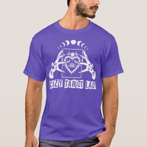 Divination Crazy Tarot Lady Crystal Ball Tarot Car T_Shirt