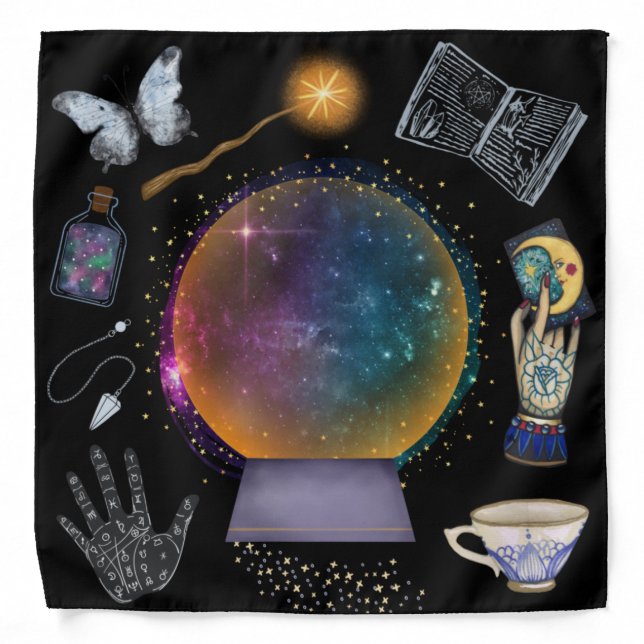 Divination Magic Tarot/Altar Cloth Bandana (Front)