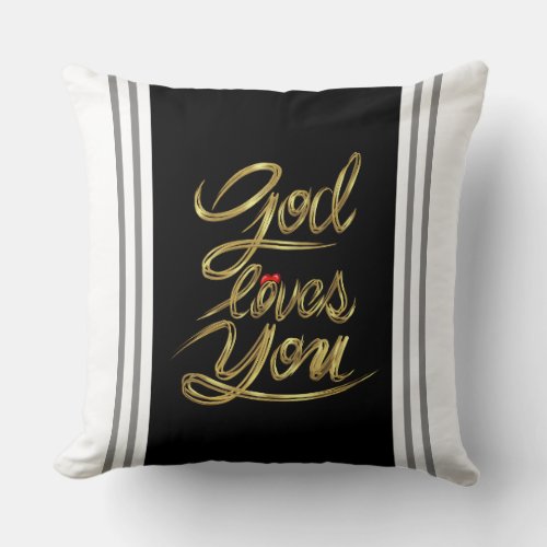 Divine Affirmation in Gold Throw Pillow