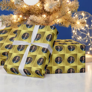 Divine All-Occasion Radiant Lit Gold Photo Pattern Wrapping Paper
