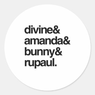 Divine Amanda Bunny and Ru Classic Round Sticker