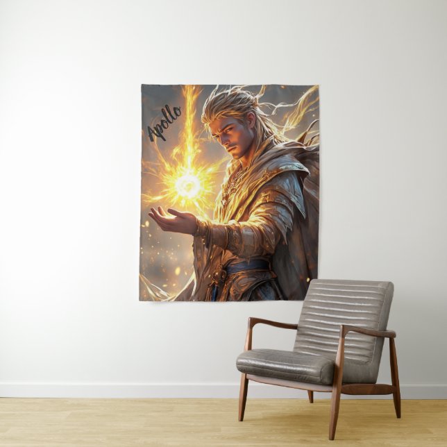 Divine Apollo Tapestry for Home Altar Worship (In Situ)