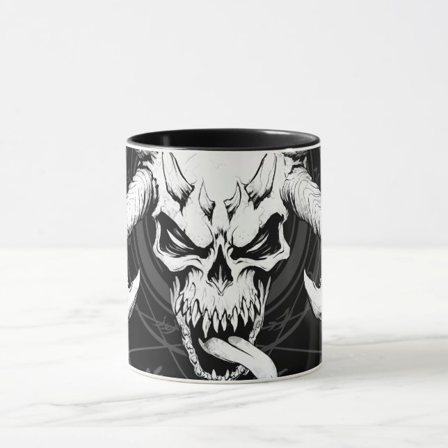 Divine Arcane Skull of Death Black Mug (Center)