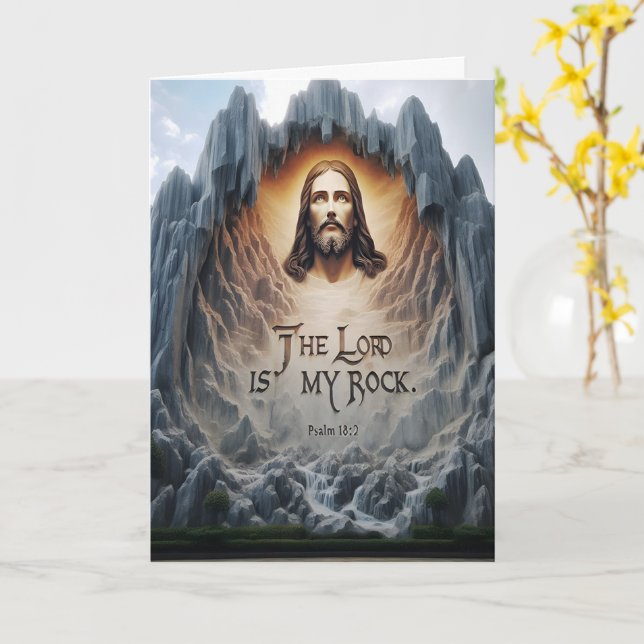 Divine Ascension: The Lord Is My Rock Card (Yellow Flower)