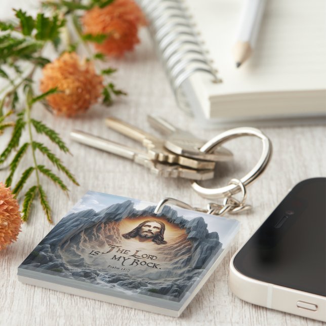 Divine Ascension: The Lord Is My Rock Keychain (Front Right)