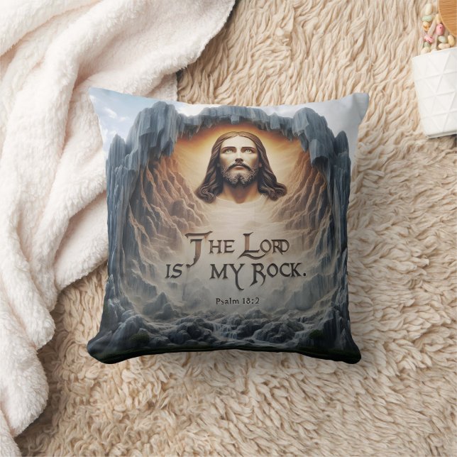 Divine Ascension: The Lord Is My Rock Throw Pillow (Blanket)