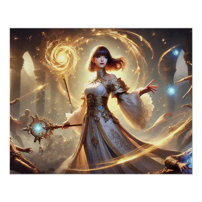 Divine Battle Healer Posters – Strength Compassion (Front)
