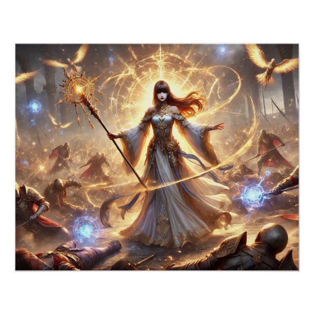 Divine Battle Healer Posters – Strength Compassion (Front)
