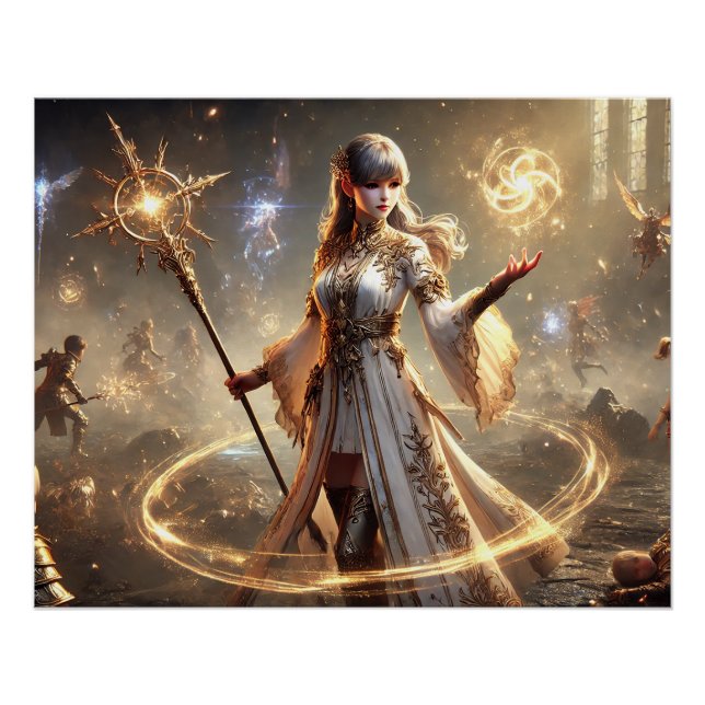 Divine Battle Healer Posters – Strength Compassion (Front)
