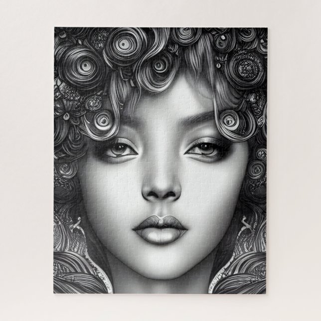 Divine Black Girl Digital Art Portrait   Jigsaw Puzzle (Vertical)