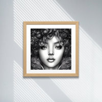 Divine Black Girl Digital Art Portrait Poster