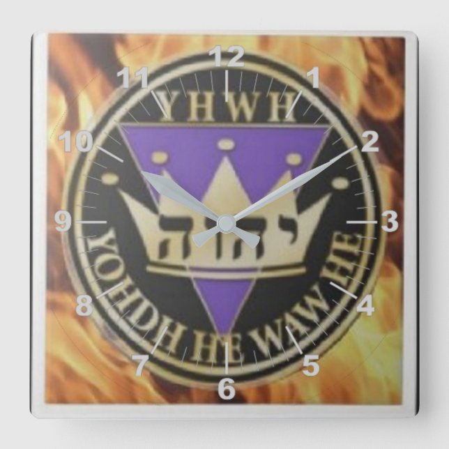 Divine Blaze Square Wall Clock (Front)