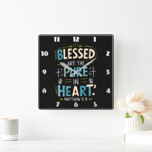Divine Blessings: A Bible Verse Illumination Square Wall Clock
