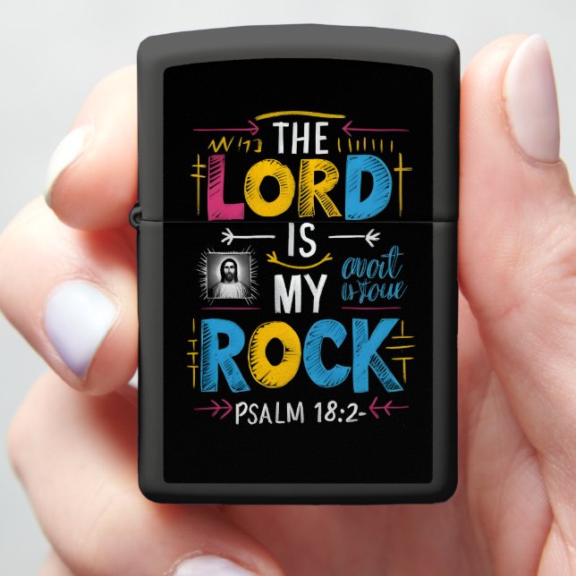 Divine Blessings : The Lord Is My Rock Zippo Lighter (In Hand)