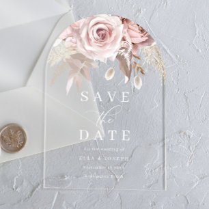 Divine Blush Floral Wedding Save The Date