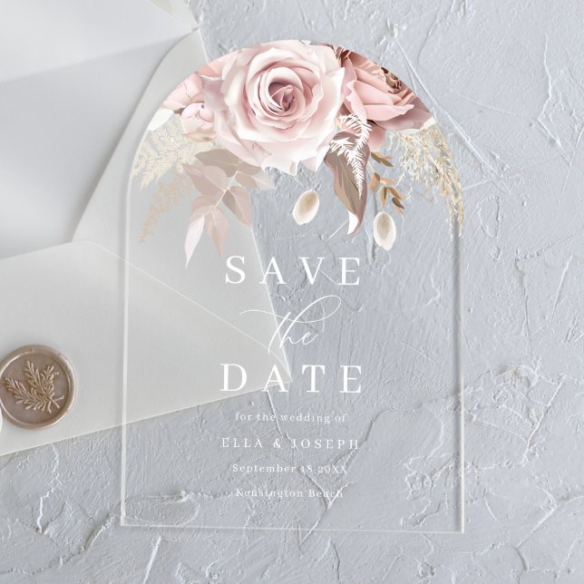 Divine Blush Floral Wedding Save The Date (Creator Uploaded)