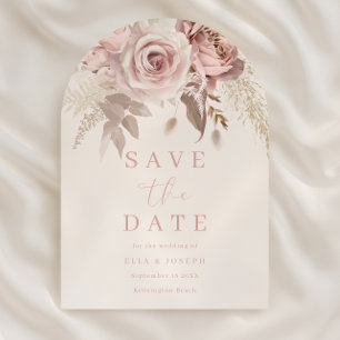 Divine Blush Floral Wedding Save The Date