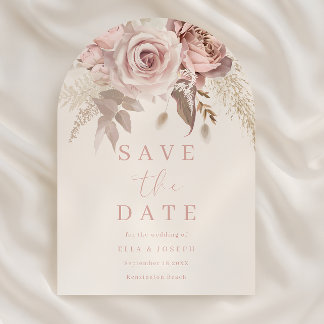 Divine Blush Floral Wedding Save The Date