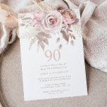 Divine Blush Pink Roses 90th Birthday Party Invitation<br><div class="desc">Divine Blush Pink Roses 90th Birthday Party Invitation
Available as Digital Invitation
Womans 90th Ninetieth Birthday Party Invitation
See matching collection in Niche and Nest Store</div>