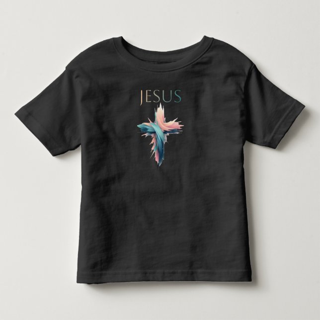 Divine Brushstrokes: The Artful Cross of Jesus Toddler T-shirt (Front)
