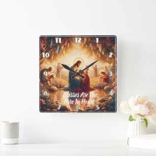 Divine Connection: Jesus Square Wall Clock