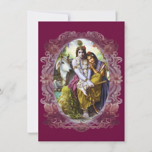 Divine Couple Radha Krishna Custom Invitations