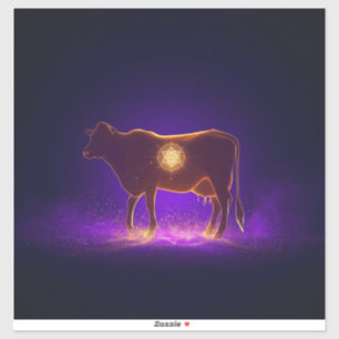 Divine Cow Silhouette   Govardhan Puja Spiritual Sticker