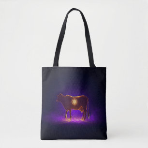 Divine Cow Silhouette   Govardhan Puja Spiritual Tote Bag