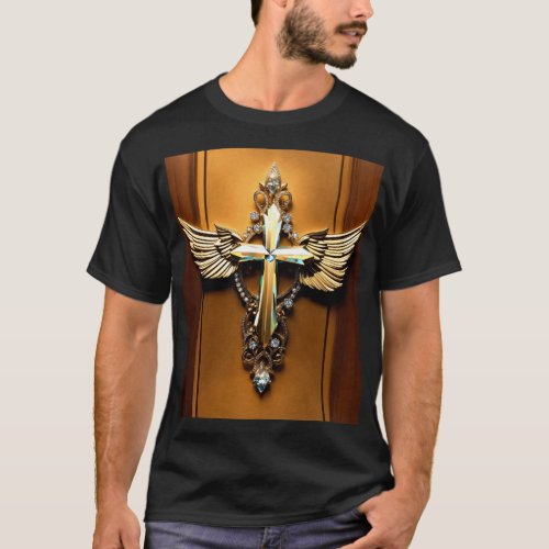 Divine Cross Sacred Design Tee T_Shirt