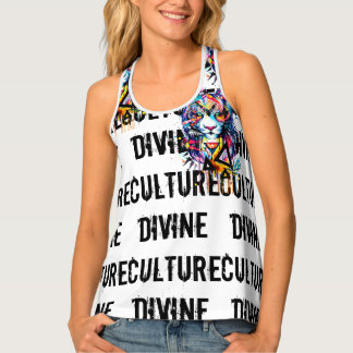 Divine Culture Big Cat Kisses Graphic Tank Top