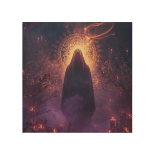 Divine Darkness – The Sacred Halloween Presence Wood Wall Art