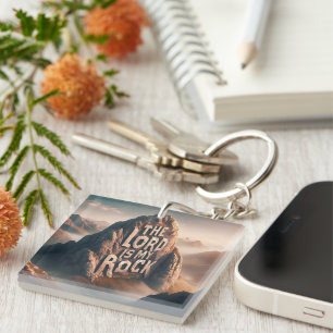 Divine Declaration: The Lord Is My Rock Keychain
