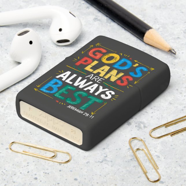 Divine Designs Gods plans are always best  Zippo Lighter (On Table 2)