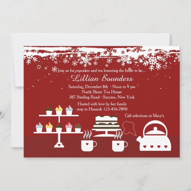 Divine Desserts Winter-Theme Invitation (Front)