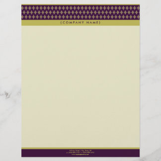 Divine Diamonds (purple) Customized Letterhead