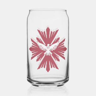 Divine dove of peace can glass