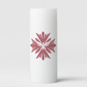 Divine dove of peace pillar candle