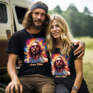 Divine Duality: Modern Hippie Psychedelic Jesus T-Shirt