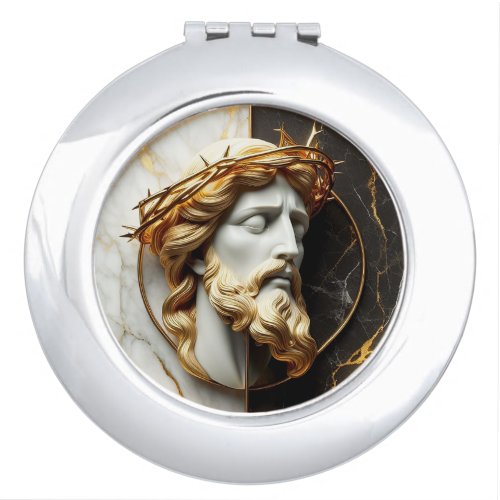 Divine Embellishment Jesus looking in the heavens  Compact Mirror