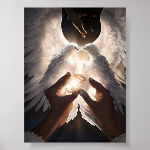 Divine Embrace Gods Loving Hands  Poster