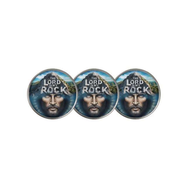 Divine Faith: The Lord Is My Rock Golf Ball Marker (3 Up)