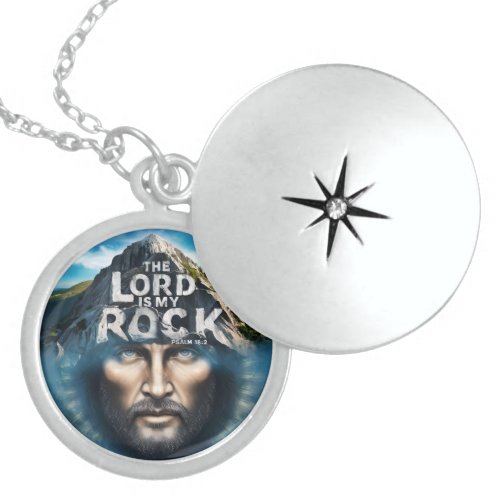 Divine Faith The Lord Is My Rock Locket Necklace